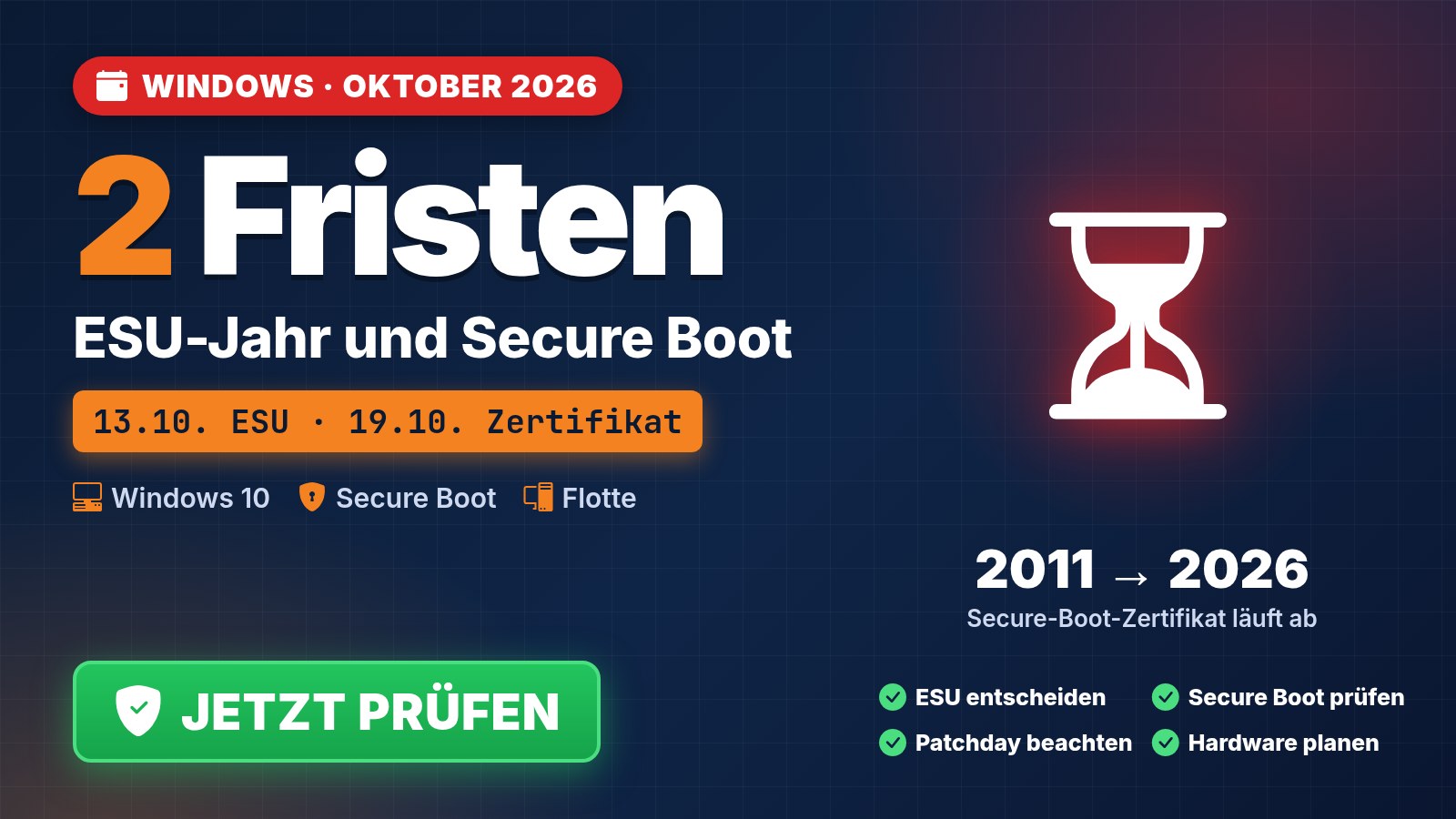 Oktober 2026: Zwei Windows-Fristen, die jeder Admin im Kalender haben muss