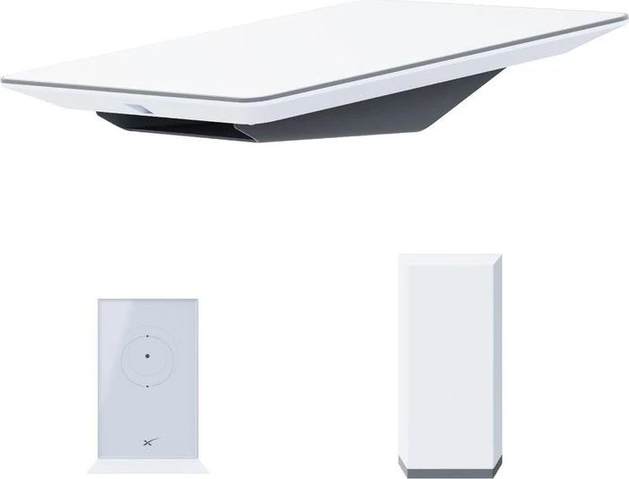 Starlink Performance Dish auf Wedge-Halterung mit Router 3 und Netzteil